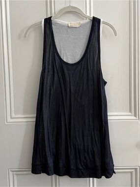 S Max Mara Sleeveless Navy Layered Tank Top